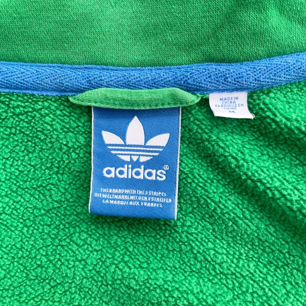 Adidas Vintage Green Cotton Blend Men's‎ Sweatshirt with Original Logo, Medium